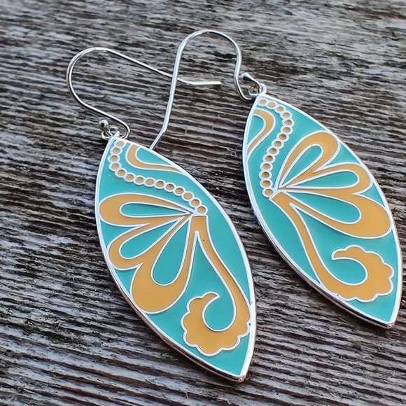 Enamel Silver Earring - Butterly (Fine Jewelry) - Picture 2 of 4